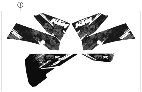 Sprängskiss: Decal – KTM 105 XC 19/16 2009
