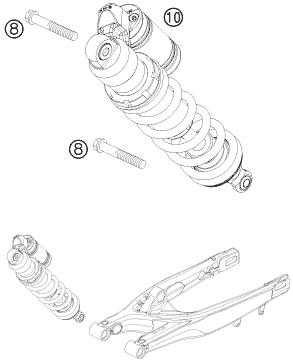 Sprängskiss: Shock Absorber – KTM 530 EXC 2009
