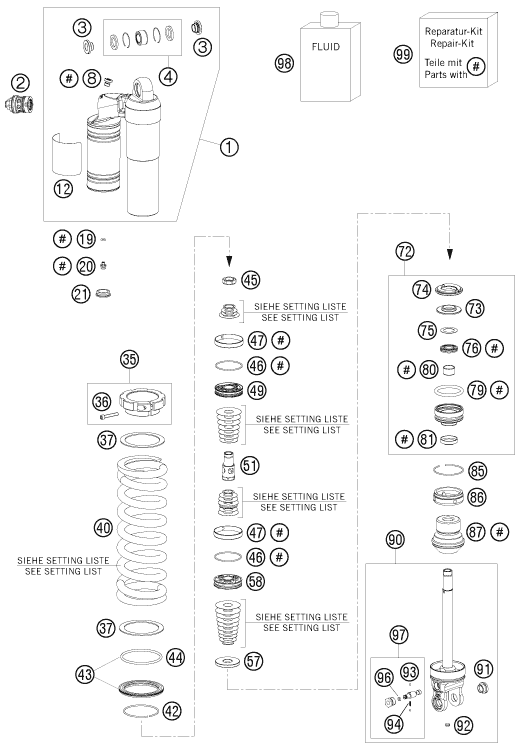 Sprängskiss: Shock Absorber Disassembled – KTM 250 XCF-W SIX DAYS 2011