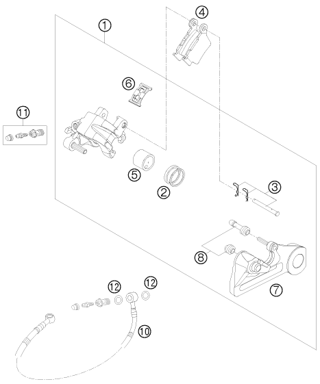 Sprängskiss: Rear Brake Caliper – KTM 530 EXC 2009