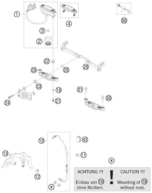 Sprängskiss: Instruments / Lock System – KTM 250 EXC-F 2011