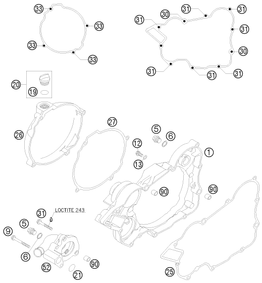 Sprängskiss: Clutch Cover – KTM 125 EXC FACTORY EDIT. 2011