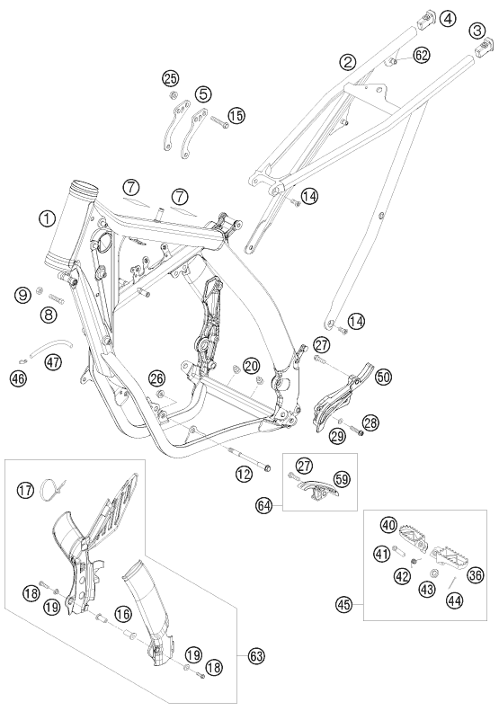Sprängskiss: Frame – KTM 200 XC 2009