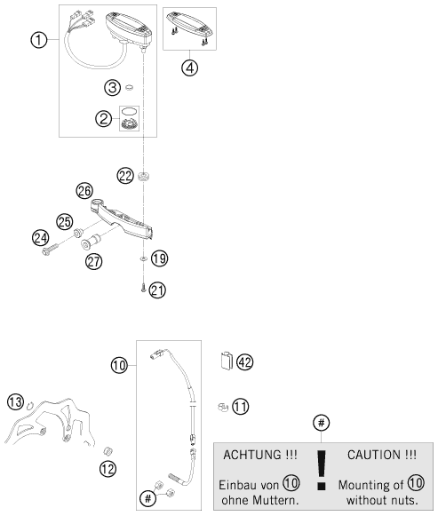 Sprängskiss: Instruments / Lock System – KTM 300 XC-W 2011