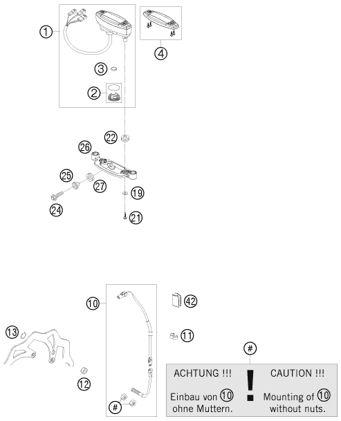 Sprängskiss: Instruments / Lock System – KTM 250 XCF-W SIX DAYS 2011
