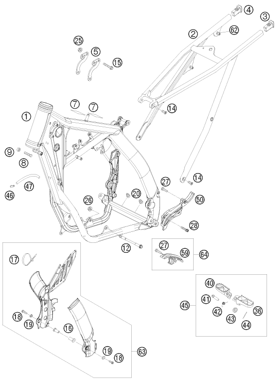 Sprängskiss: Frame – KTM 250 SX 2010