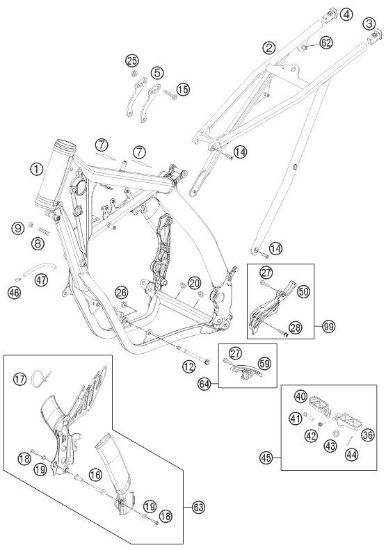 Sprängskiss: Frame – KTM 300 XC-W 2011
