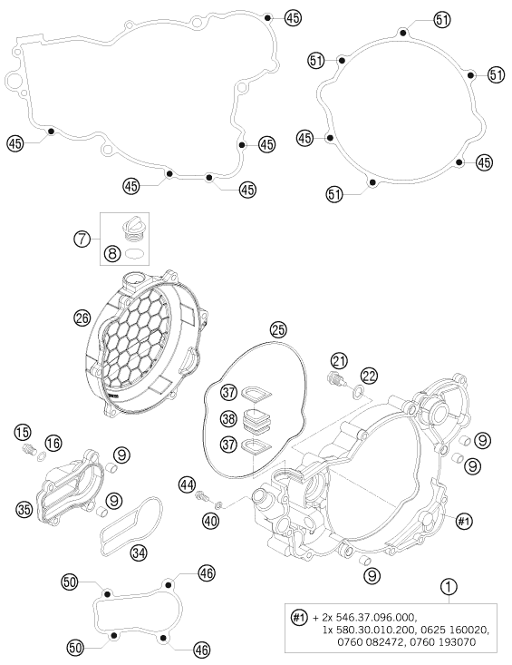 Sprängskiss: Clutch Cover – KTM 300 XC-W 2011