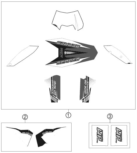 Sprängskiss: Decal – KTM 300 EXC SIX-DAYS 2009