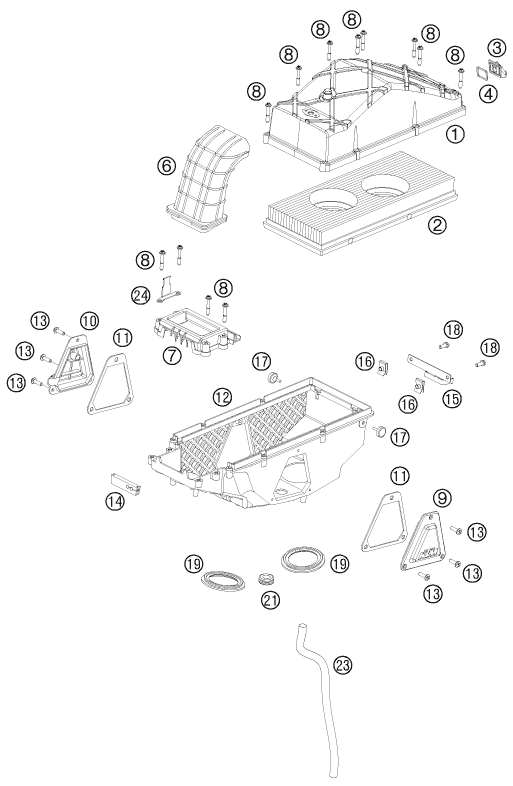 Sprängskiss: Air Filter – KTM 990 ADVENTURE R 2010