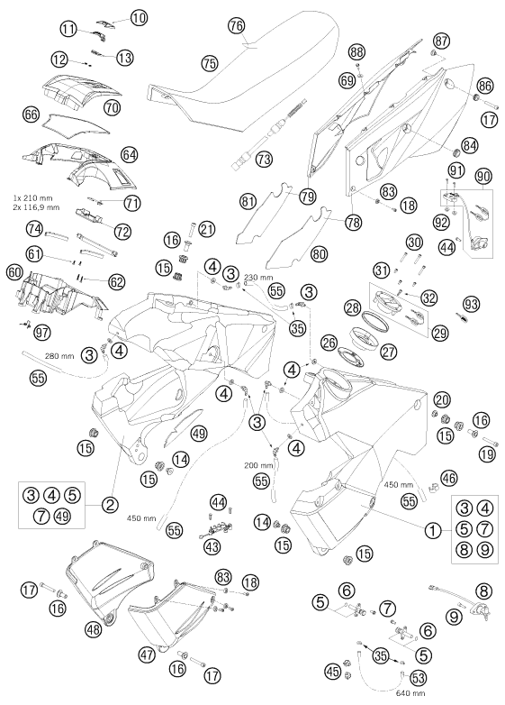 Sprängskiss: Tank, Seat – KTM 990 ADVENTURE R 2009