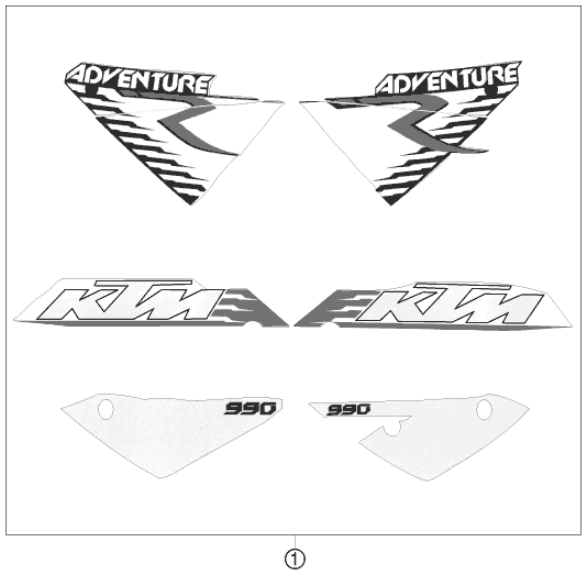 Sprängskiss: Decal – KTM 990 ADVENTURE R 2010