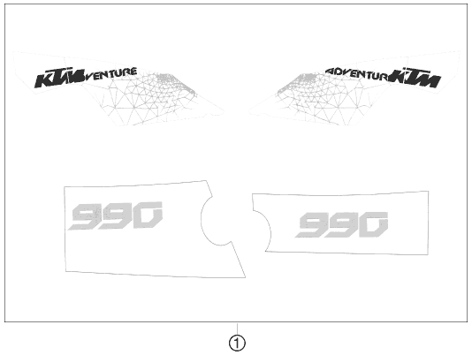 Sprängskiss: Decal – KTM 990 ADVENTURE WHITE ABS 10