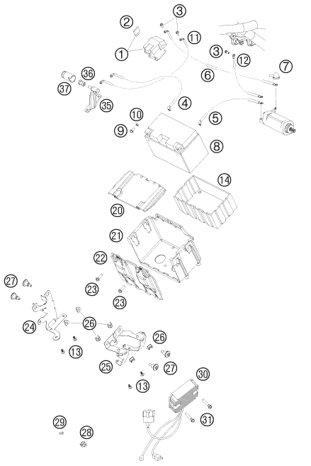 Sprängskiss: Battery – KTM 990 ADVENTURE R 2009