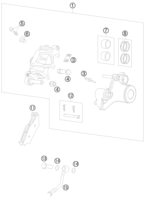 Sprängskiss: Rear Brake Caliper – KTM 990 ADVENTURE LIM. EDIT. 2010