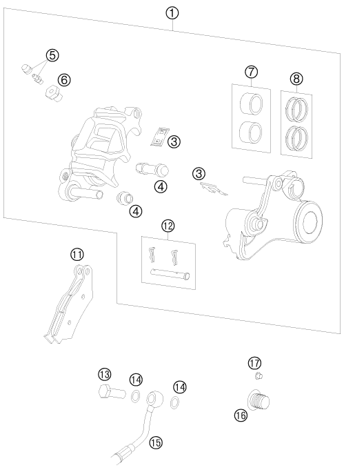 Sprängskiss: Rear Brake Caliper – KTM 990 ADVENTURE R 2010