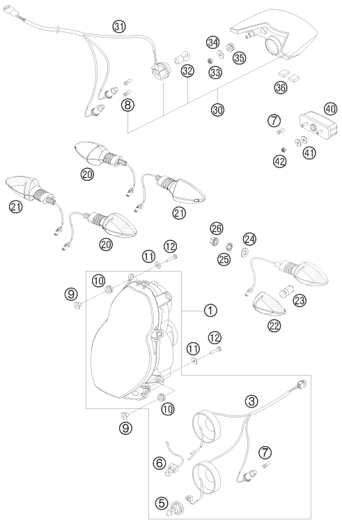 Sprängskiss: Lighting System – KTM 990 ADVENTURE R 2010
