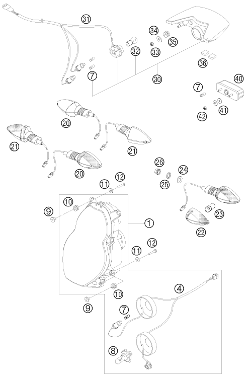 Sprängskiss: Lighting System – KTM 990 ADVENTURE R 2009