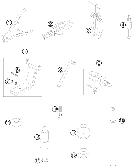 Sprängskiss: Special Tools – KTM 990 ADVENTURE R 2009