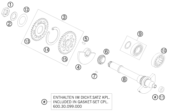 Sprängskiss: Balancer Shaft – KTM 990 ADVENTURE R 2010