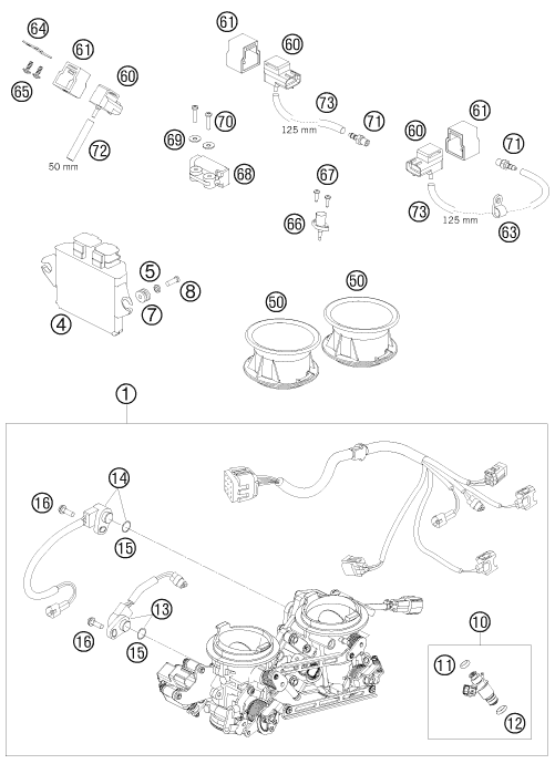Sprängskiss: Throttle Body – KTM 990 ADVENTURE R 2010