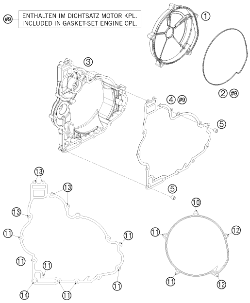 Sprängskiss: Clutch Cover – KTM 1190 RC 8 BLACK 2009