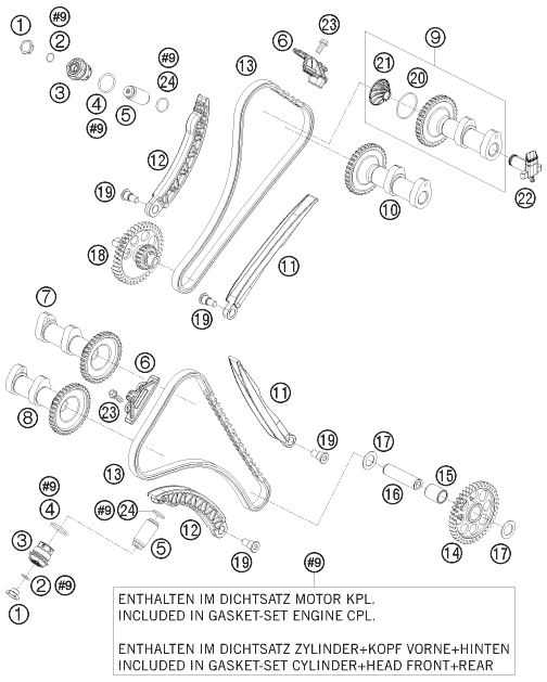 Sprängskiss: Timing Drive – KTM 1190 RC 8 BLACK 2009