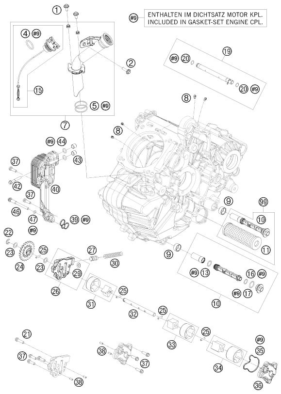 Sprängskiss: Lubricating System – KTM 1190 RC 8 BLACK 2009