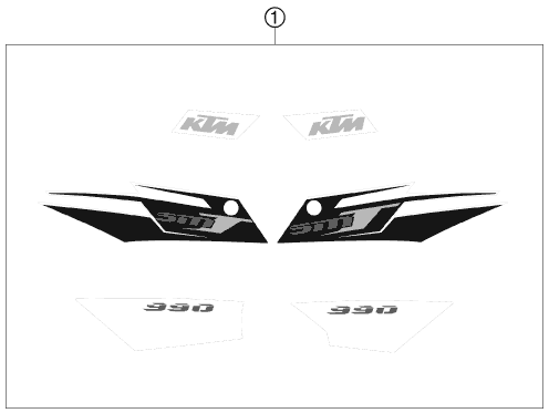 Sprängskiss: Decal – KTM 990 SUPERMOTO T ORANGE