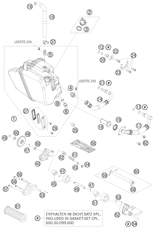 Sprängskiss: Lubricating System – KTM 990 Supermoto orange 2009