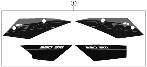 Sprängskiss: Decal – KTM 990 SUPERMOTO BLACK 2009