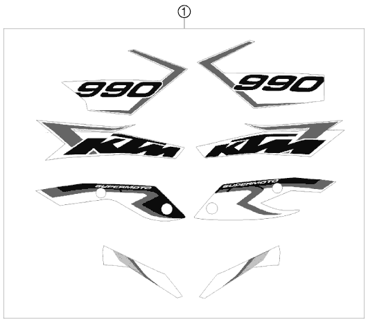 Sprängskiss: Decal – KTM 990 SUPERMOTO R 2010