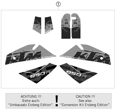 Sprängskiss: Decal – KTM 950 SUPER ENDURO ERZBERG 08