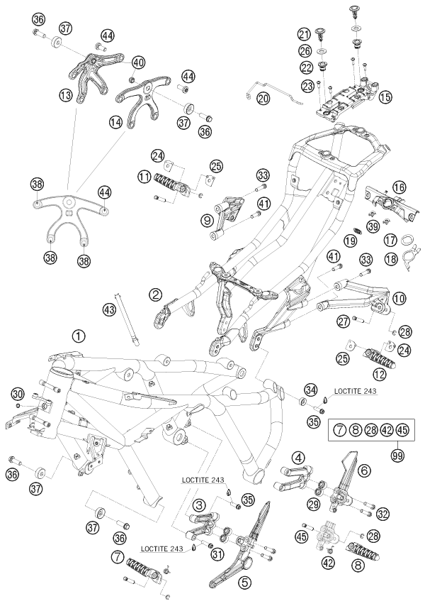 Sprängskiss: Frame – KTM 1190 RC 8 ORANGE 2009