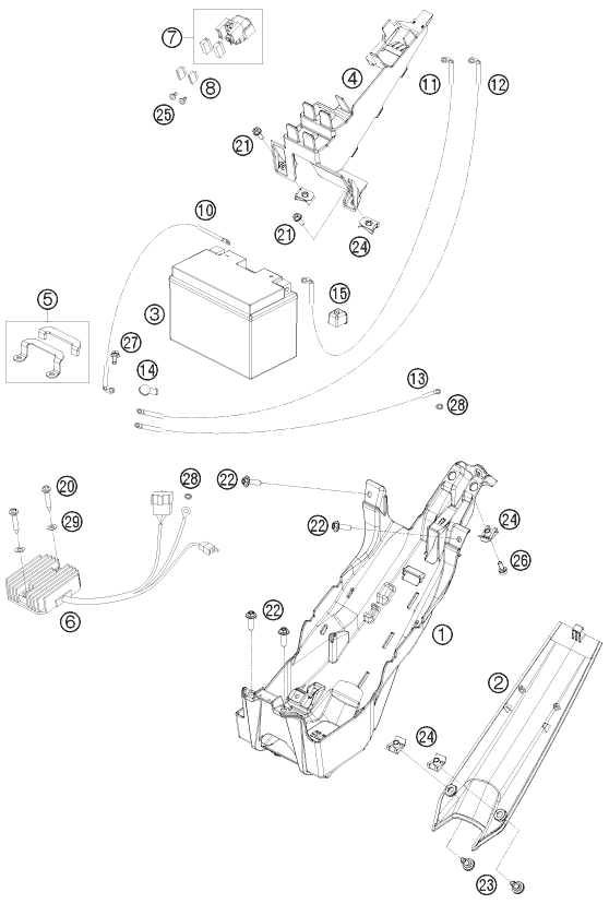 Sprängskiss: Battery – KTM 1190 RC 8 ORANGE 2009
