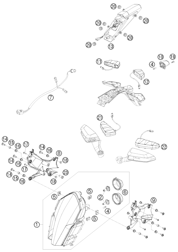 Sprängskiss: Lighting System – KTM 1190 RC 8 BLACK RRS 2009