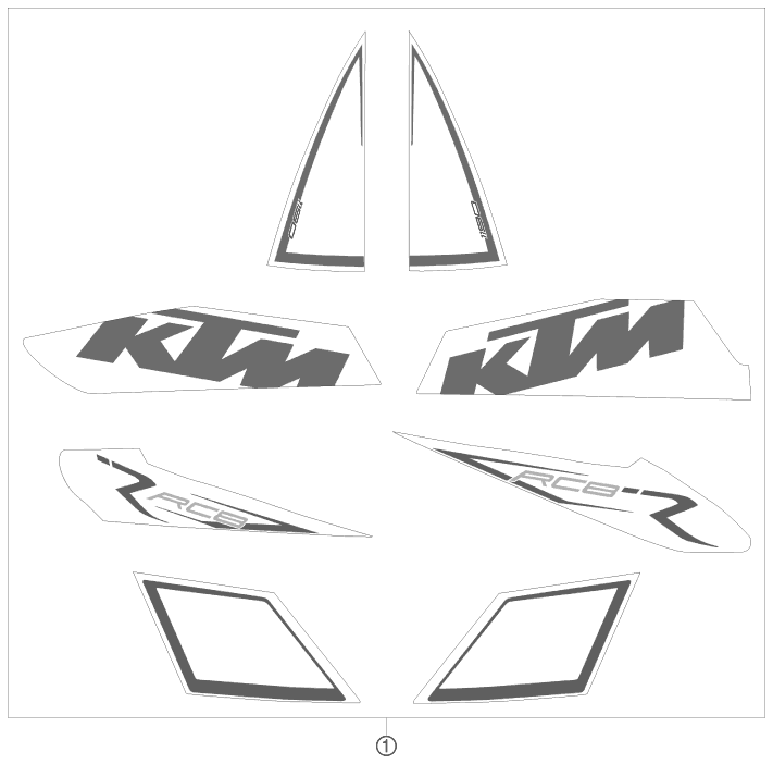 Sprängskiss: Decal – KTM 1190 RC 8 R 2009
