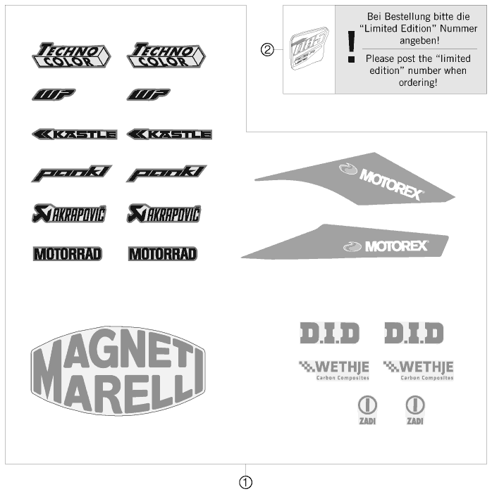 Sprängskiss: Decal – KTM 1190 RC 8R LIM.ED.AKRAPOVIC 09
