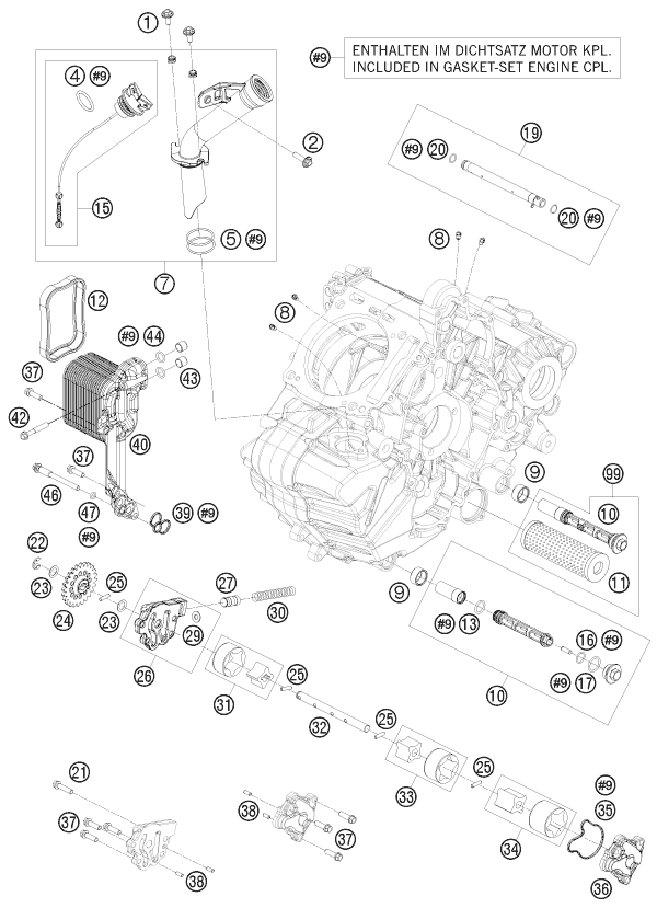 Sprängskiss: Lubricating System – KTM 1190 RC 8 R 2009