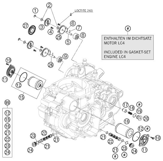 Sprängskiss: Lubricating System – KTM 690 SUPERMOTO LIM.ED 2009