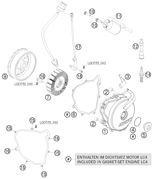 Sprängskiss: Ignition System – KTM 690 SUPERMOTO LIM.ED 2009