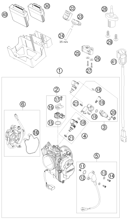 Sprängskiss: Throttle Body – KTM 690 ENDURO 08