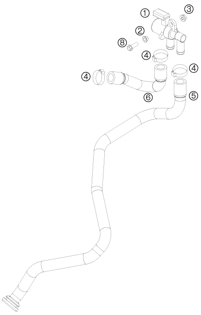 Sprängskiss: Secondary Air System Sas – KTM 690 DUKE ORANGE 2009