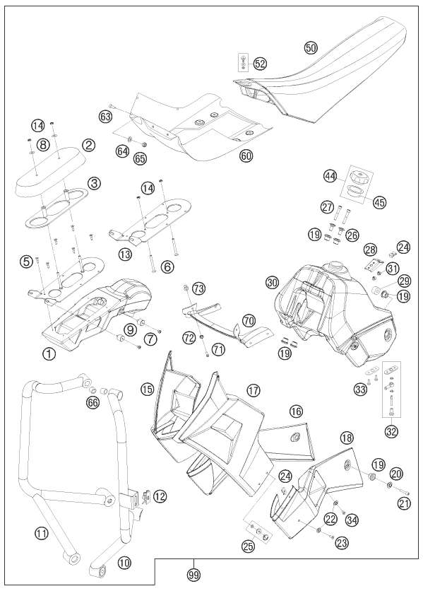 Sprängskiss: Conversion Kit – KTM 690 RALLY FACTORY REPLICA 2009
