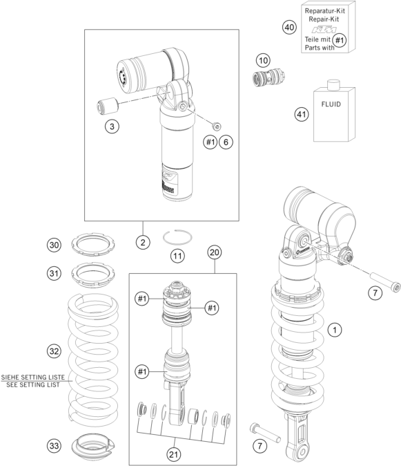 Sprängskiss: Shock Absorber – KTM 690 Enduro 2010