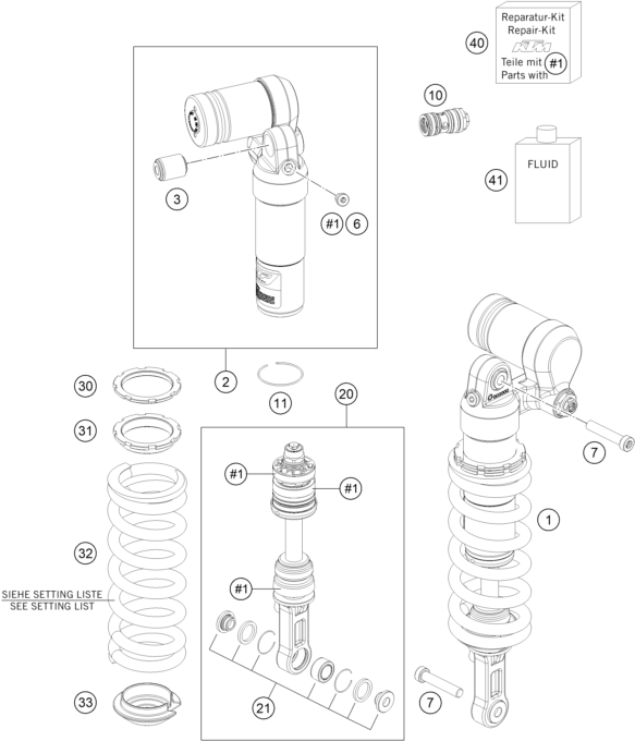 Sprängskiss: Shock Absorber – KTM 690 SMC 09