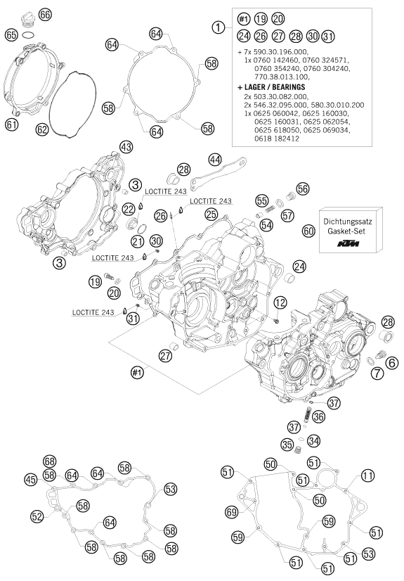Sprängskiss: Engine Case – KTM 250 EXC-F 2011