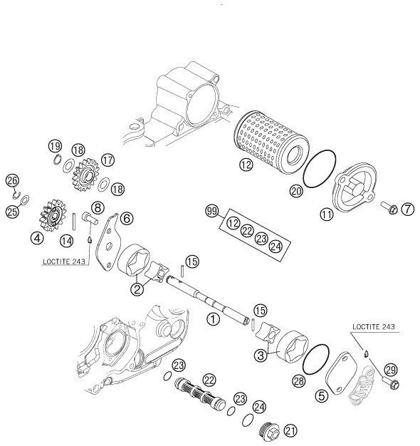 Sprängskiss: Lubricating System – KTM 250 EXC-F 2011