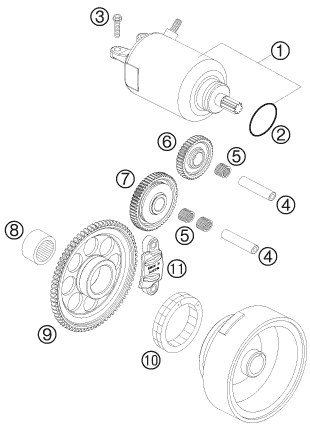 Sprängskiss: Electric Starter – KTM 250 EXC-F 2011