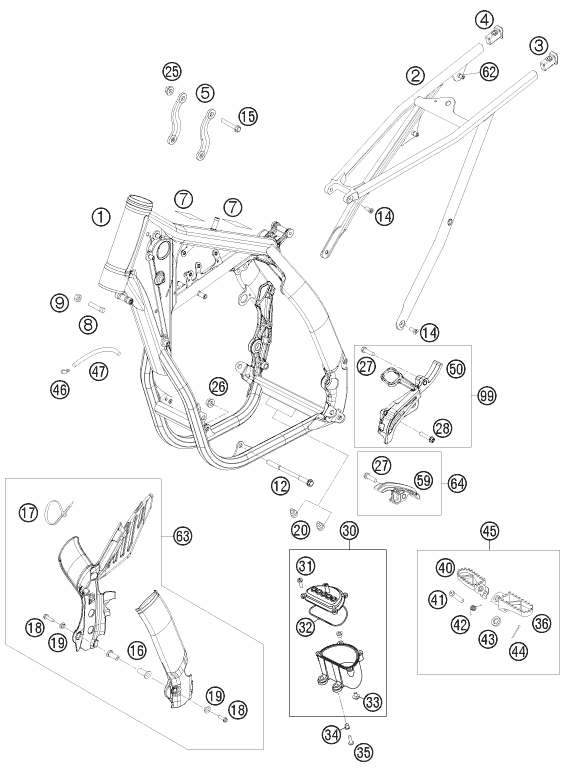 Sprängskiss: Frame – KTM 450 SMR 2009